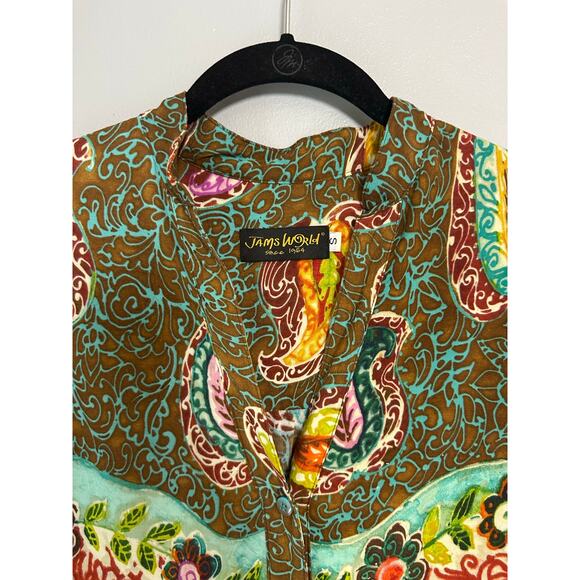 Jams World Jitterbug Women’s Top Size Small Button Front Tunic Art to Wear - Picture 4 of 10